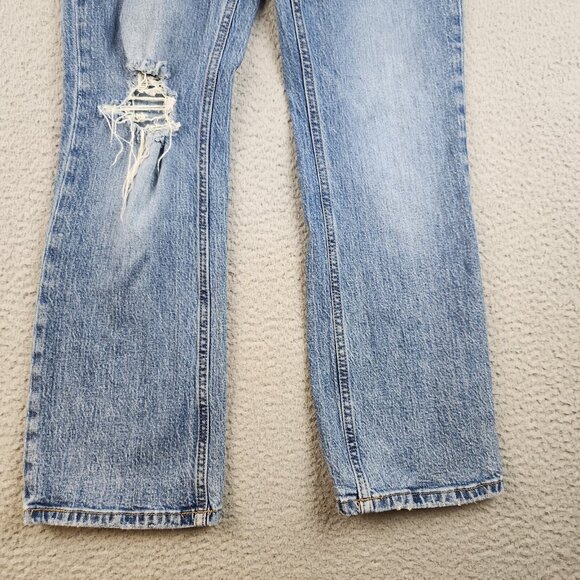 Anthropologie Pilcro Mid Rise Bootcut Jeans Women's 29 Ripped Knee Denim Pants - Picture 2 of 16
